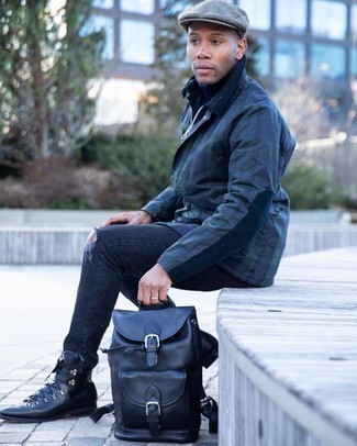 Мужской черный кожаный рюкзак от ASOS Edition