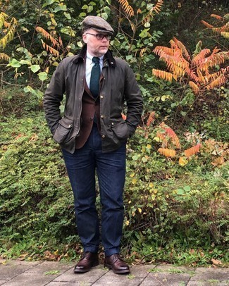 Какие джинсы носить с табачным пиджаком за 40 лет мужчине осень: Табачный пиджак и джинсы выигрышно впишутся в любой мужской образ — непринужденный повседневный образ или же элегантный вечерний. Теперь почему бы не привнести в этот лук на каждый день немного консерватизма с помощью темно-коричневых кожаных брогов? Как тебе такой образ на осеннее время года?
