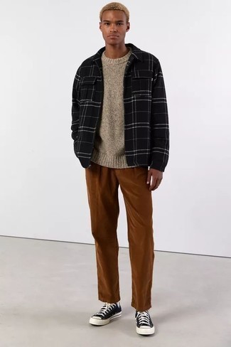 Мужской светло-коричневый свитер с круглым вырезом от Zadig & Voltaire