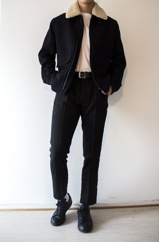 Мужские черные кожаные низкие кеды от Calvin Klein Jeans