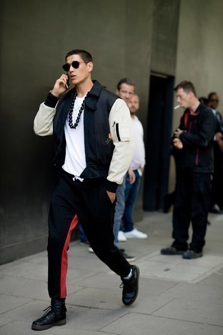 Мужские черные кожаные высокие кеды от Versace