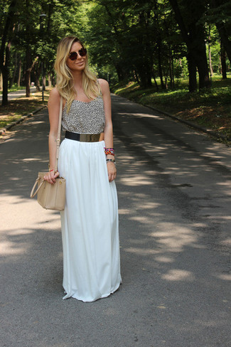 Белая длинная юбка со складками от Stella McCartney