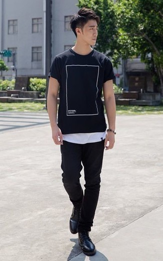 Мужская черно-белая футболка с круглым вырезом с принтом от Kenzo