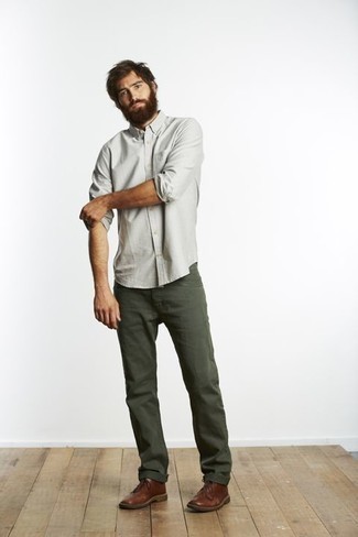 Мужская мятная рубашка с длинным рукавом от Dell'oglio