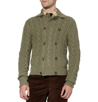 Мужская светло-коричневая рубашка с длинным рукавом в шотландскую клетку от Ralph Lauren RRL