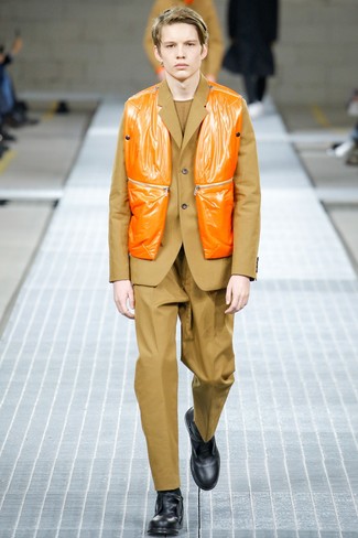 Мужская оранжевая куртка без рукавов от Canali