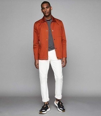 Мужская оранжевая куртка-рубашка от Facetasm