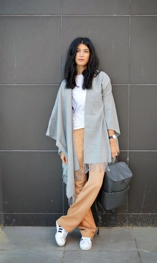 Женский серый кожаный рюкзак от See by Chloe