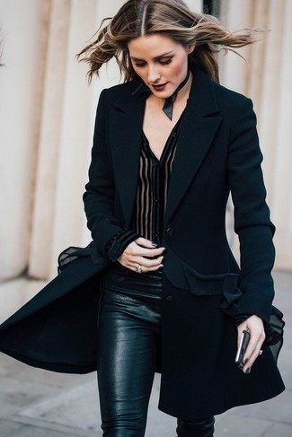 С чем носить черную блузу на пуговицах в холод в деловом стиле: Черная блуза на пуговицах и черные узкие брюки — неотъемлемые вещи в арсенале современной женщины.
