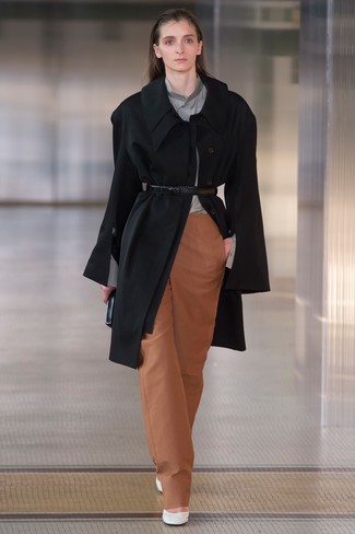 Женское черное пальто от Philipp Plein