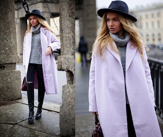 Женское светло-фиолетовое пальто от Ruxara