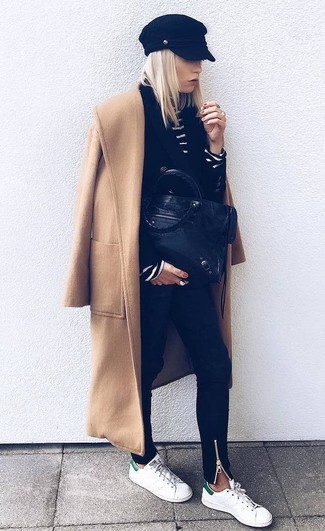 Какие низкие кеды носить с светло-коричневым пальто в 20 лет женщине осень: Светло-коричневое пальто и черные джинсы скинни — необходимые вещи в арсенале девушек с прекрасным вкусом в одежде. Почему бы не добавить в этот лук толику задора с помощью низких кед? Это превосходный лук, который великолепно подходит для межсезонной погоды.
