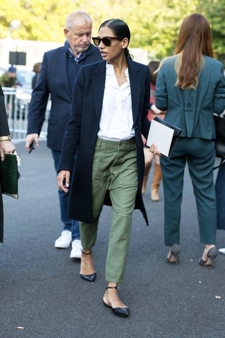 Женские оливковые брюки карго от Alexander Wang