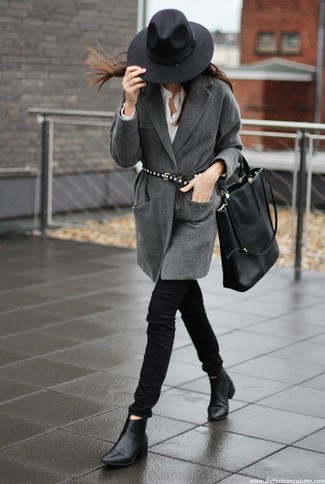 Женское темно-серое пальто от Max Mara