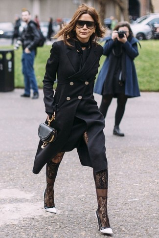 Женское черное пальто от A.F.Vandevorst