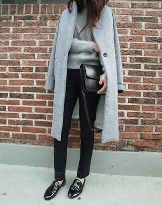 Женский серый свитер с круглым вырезом от Veronica Beard