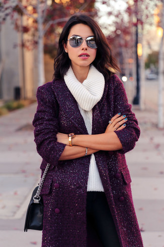 Женское темно-пурпурное пальто от Lovini