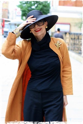 С чем носить зелено-желтые серьги за 60 лет: Если ты ценишь комфорт и функциональность, оранжевое пальто и зелено-желтые серьги — отличный вариант для расслабленного повседневного образа.