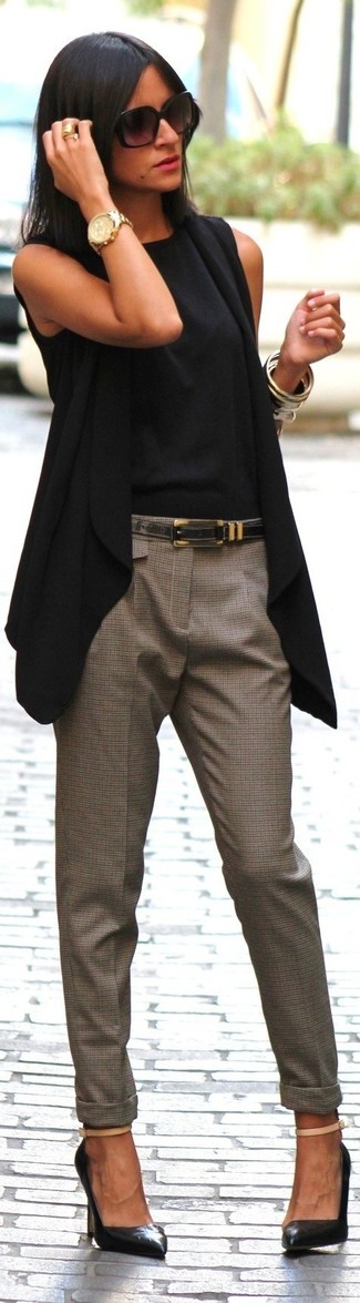 Черный пиджак без рукавов от Marcelo Burlon County of Milan