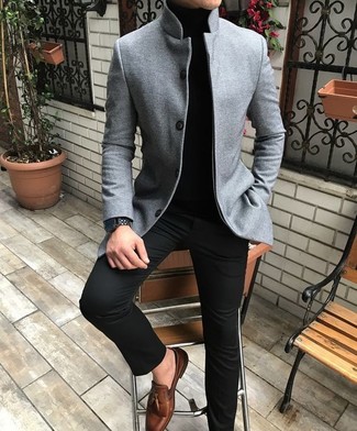 Мужской серый шерстяной пиджак от Vito
