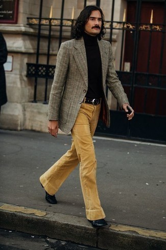 Мужской серый пиджак в вертикальную полоску от Saint Laurent