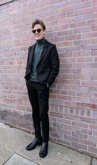 С чем носить черные кожаные ботинки челси в 20 лет мужчине осень: Черный шерстяной пиджак в сочетании с черными брюками чинос позволит создать модный, и в то же время мужественный образ. Если ты не боишься сочетать в своих образах разные стили, на ноги можно надеть черные кожаные ботинки челси. Само собой разумеется, такой ансамбль станет превосходным вариантом для изменчивой осенней погоды.