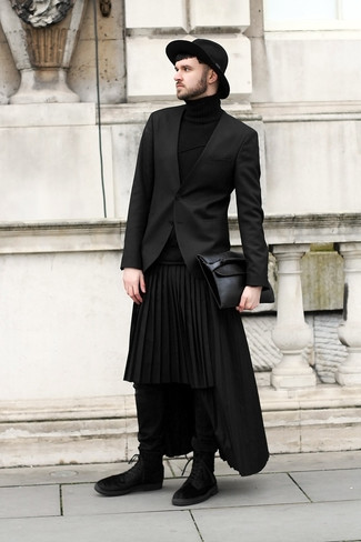 Мужской черный кожаный мужской клатч от Versace