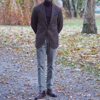 Мужской темно-коричневый шерстяной пиджак от Tagliatore