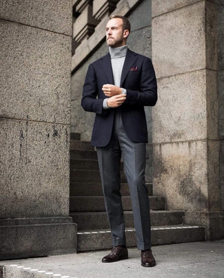 Мужские темно-серые шерстяные классические брюки от Officine Generale