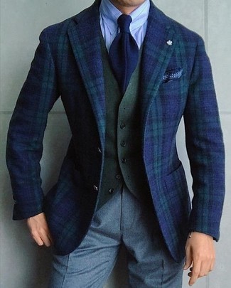 Как носить темно-синий пиджак с серыми классическими брюками в 30 лет мужчине осень: Темно-синий пиджак и серые классические брюки — превосходный пример элегантного стиля в одежде. Разве это не крутая идея на межсезонье, когда столбики термометров начинают показывать более низкую температуру?