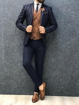 Мужские темно-синие классические брюки от Burton Menswear
