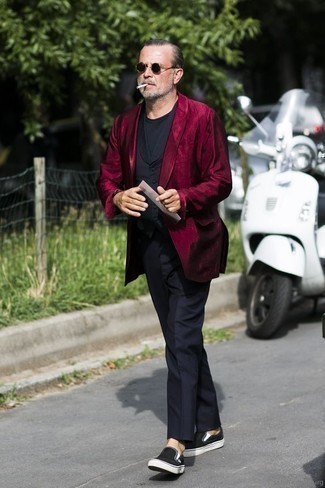 Мужской темно-красный пиджак от Versace