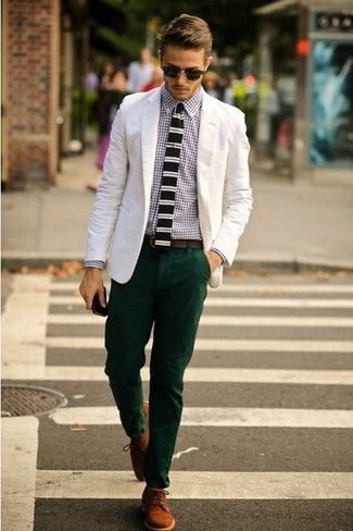 Мужской белый хлопковый пиджак от Dolce & Gabbana