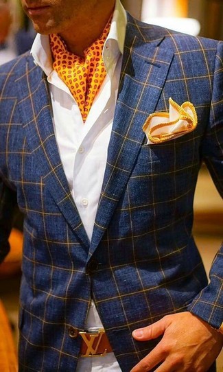 Мужской оранжевый шарф с принтом от Alexander McQueen