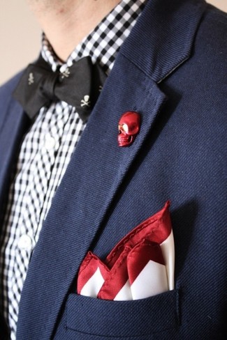 Мужской черный галстук-бабочка с принтом от Alexander McQueen