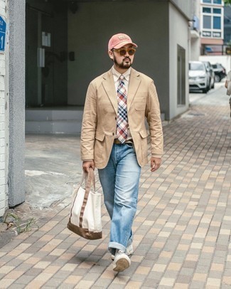 Мужской светло-коричневый хлопковый пиджак от Alex Mill