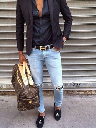 Мужской черный кожаный ремень от Calvin Klein Jeans