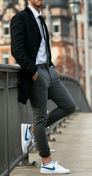 Мужские темно-серые шерстяные классические брюки от Canali