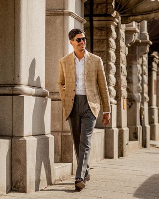 Какие классические рубашки носить с светло-коричневым пиджаком в 30 лет мужчине лето в деловом стиле: Светло-коричневый пиджак и классическая рубашка — идеальный выбор для выхода в свет. Любители модных экспериментов могут завершить лук темно-коричневыми замшевыми лоферами с кисточками, тем самым добавив в него немного изысканности. Переносить невыносимую летнюю жару будет определенно легче, если ты одет вот так.