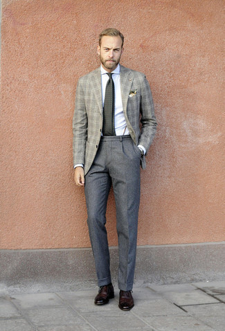 Мужские серые шерстяные классические брюки от Ted Baker