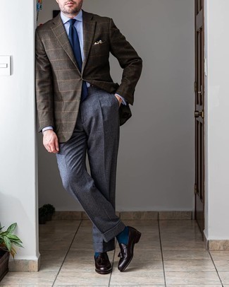 Мужские темно-серые шерстяные классические брюки от Neil Barrett