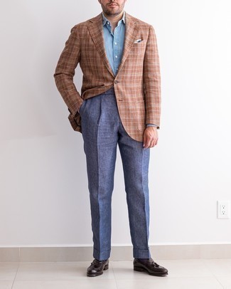 Какие лоферы носить с коричневым пиджаком в 30 лет мужчине: Сочетание коричневого пиджака и темно-синих классических брюк — прекрасный пример делового городского стиля. В тандеме с этим луком наиболее выигрышно будут выглядеть лоферы.