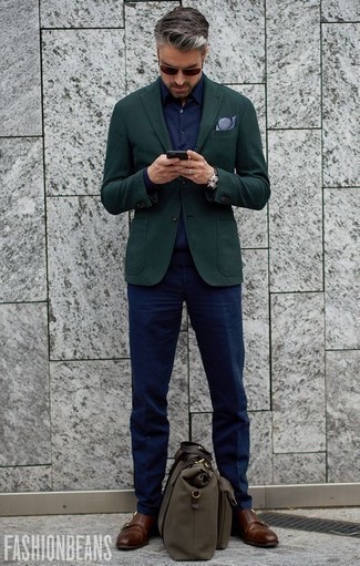 Мужские темно-синие классические брюки от Alfred Muller