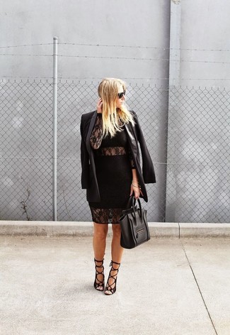 Черное кружевное облегающее платье от Asos