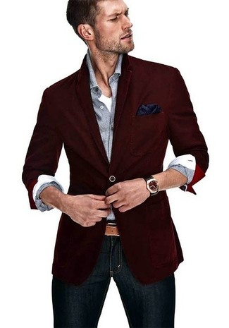 Какие джинсы носить с красным пиджаком мужчине: Красный пиджак и джинсы — must have вещи в арсенале джентльменов с чувством стиля.