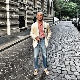 Мужской бежевый пиджак от Valentino