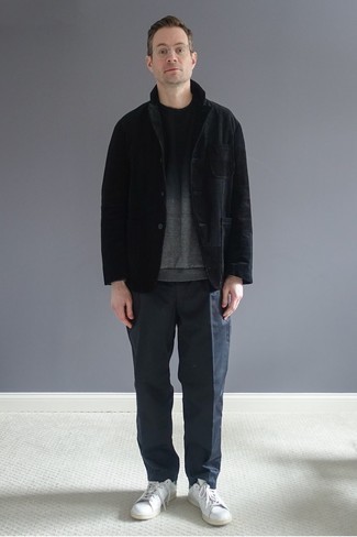 Мужской черный вельветовый пиджак от Maison Mihara Yasuhiro