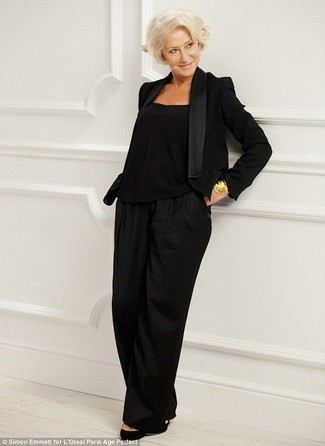 Черные широкие брюки от Fendi