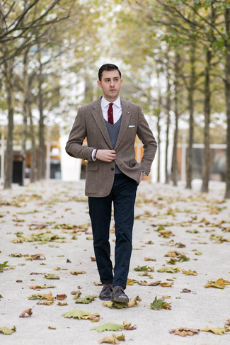 Мужской коричневый твидовый пиджак от Canali