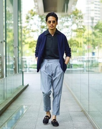 Мужские голубые классические брюки от Asos